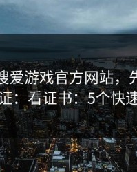 别急着搜爱游戏官方网站，先做这一步验证：看证书：5个快速避坑