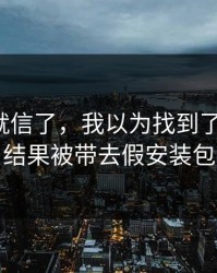 我差点就信了，我以为找到了爱游戏，结果被带去假安装包