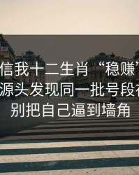 有人私信我十二生肖“稳赚”链接，我追到源头发现同一批号段在群发：别把自己逼到墙角