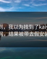 真没想到，我以为找到了kaiyun中国官网，结果被带去假安装包