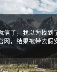 我差点就信了，我以为找到了爱游戏体育官网，结果被带去假安装包